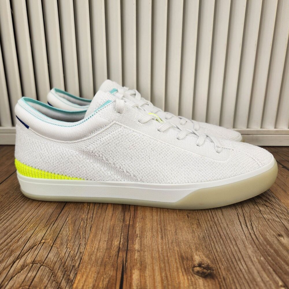 Rothys The Lace Up Sneakers Womens Sz 9 Bright White Knit Everyday Low Top Shoes
